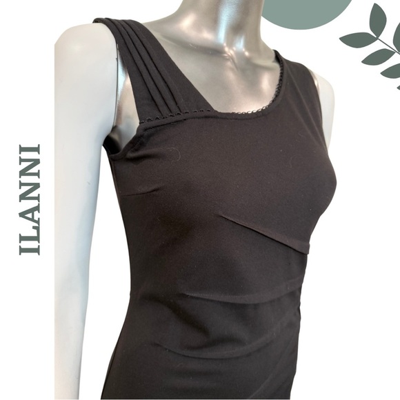 Dilanni Black Ruched Bodycon Dress with Back Zip Cocktails Dress Size XS - Picture 5 of 6